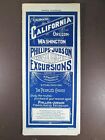 1898 Railroad Timetable California Oregon Washington Train Excursions Ca Or Wa