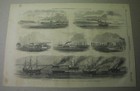 1862 Print  Capture Of New Orleans  Civil War Navy  Fort Jackson  St  Philip