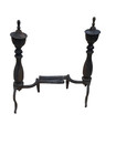 Vintage Pair Of Cast Iron   Brass Fireplace Andirons  commonly Called Fire Dogs 