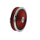 Round High Flow Thru Washable Air Cleaner 14  X 3  Drop Base 350 Sbc Red