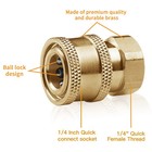 Pressure Washer Couplers Brass Fittings - 1 4 Inch Quick Connect To Female Np   