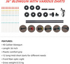 36  48  Blowgun  40 Cal With 48 Darts And Tactical Peep Sight For Various Needs
