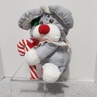 Fisher Price Puffalump Grey Christmas Mouse W candy Cane Plush 8016 Vintage 1987