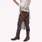 Western Cowhide Fringe Leather Crossbody Bag - Handmade Boho Shoulder Purse