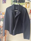 Nwt Theory Sileena New Navy Wool Blend Open Front Blazer Jacket Size Petite 