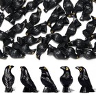 100 Pcs Halloween Miniature Crow Figurines  1   Tiny Resin Animal Figures To