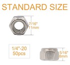 50pcs 1 420 Inch Nylon Inserted Self Locking Nuts  304 Stainless Steel  1 4     