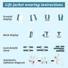 150n Automatic Inflatable Life Jacket Adjustable Nylon Swim Vest With Co2 Infla