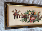 Antique Victorian Motto Welcome To Our Guests Large Eastlake Frame 30 X 14 5