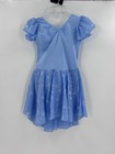 Girls  Blue Ballet Or Dance Dress Flutter Sleeves And A Skirt Butterfly Accents