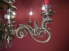 Antique Vintage Chandelier Silver Nickel 8 Light French Vintage Brass    30 
