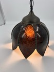 Vintage Mid Century Modern Glass Tulip Pendant Light Lamp Swag