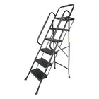 5 Step Ladder With Handrails 330 Lbs Folding Step Stool With Tool Platform