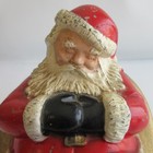 Vtg Sleeping Santa Cast Metal Coin Bank The People s National Barre Vt Vermont