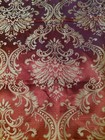 Victorian Burgundy   Gold Damask Jacquard Luxury Curtain Panels With Valance