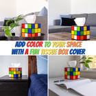 Magic Cube Tissue Box Cover   Retro Home Decor   Funky Furniture   Magnetic Lid