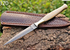 Custom Hand Made Forged Damascus Steel Hunting Boot Knife 1268