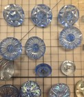 18 Vintage Blue Glass Buttons