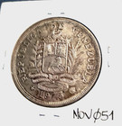 Venezuela Armadillo 50 Bolivares1975 Silver925coin Unc Animal Wildlife Bullion