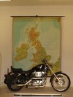 British Isles England Wales Scotland Ireland 1958 School Wall Map 184x223cm
