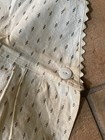 Vintage Full Apron Primitive Farmhouse Cream Print Ric Rac As Is Cutter