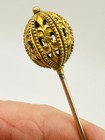 Antique Hatpin Distinguished Royal Design 14k Gold Beautiful Sphere Collectible