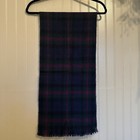 Cashmere Women s 100  Cashmere Plaid Woven Fringe Scarf Navy Green Purple