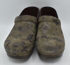Dansko Womens Size Eu 39 Us 8 5-9 Camo Camouflage Suede Professional Clogs Shoes