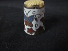 Beautiful Vintage Cloisonne Butterfly Enamel Thimble Sewing Notion