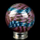 Bryan Trillas Glass Marble filigree 14 Cane Pattern uv purple   Blues 1 0-1 1in