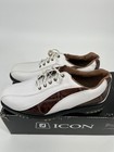  new Other  Footjoy Men s Icon Spikeless Golf Shoes 52283  white brown   9wide
