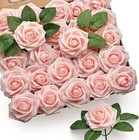 50pcs Artificial Roses Flowers  Blush Pink Roses Artificial Flowers Foam Fake   