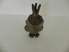 Vintage Brass Crown Frog Prince Figurine Figure Statue Approximately 6 25  Tall