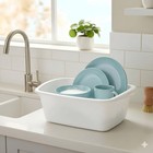 Tribello 2-pack Dish Pans For Kitchen Sink  Plastic Tub Dishpan Wash White