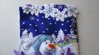 Christmas Stocking Felt Hand Stitched Bucilla Frosty Night Finished Snowman