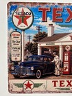 Texaco Gasoline Gas   Oil Sign - Vintage Service Station - Fuel Pumps