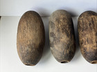 Antique Lot Wood Wooden Fishing Net Floats 6  Nautical Man Cave Wall Decoration