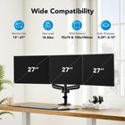 Triple Monitor Mount 13-27  Desk Stand 3 Screens Vesa 75x75 100x100 Tilt