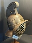 Roman Metal Reproduction Murmillo Helmet W  Crest   Perforated Face Guard 