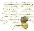 Lot Of 9 Vintage B l Ray-ban Gold Aviator Sunglasses Frames Bausch   Lomb Usa