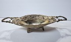Vintage Studio Silversmiths Silver Plate Floral Footed Oblong Dish Double Handle