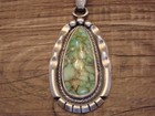 Native American Sterling Silver   Turquoise Pendant By Yellowhair