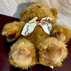 Fao Schwarz Teddy Bear Plush 14    Brown Shaggy Stuffed Animal Bow Tie