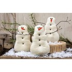 New Primitive Snowman Dolls 3pcs Christmas 7 25 wx5 5 t Tea Stained Winter Craft