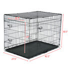 42 Inch Pet Kennel Cat Dog Folding Steel Crate Animal Playpen Wire Metal