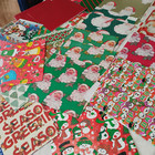 Vintage 1960 s-70 s Christmas Gift Wrap Lot Of 40  Prints Wrapping Paper Santa