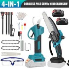 4-in-1 Cordless Pole Saw  electric Pruning Shears 8 2ft Extendable Pole For Tree
