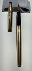 Classy Vintage Cross Pinstriped 14k Gold Filled Fountain Pen W  14k Gold Nib