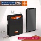 Slim Mens Wallet Black Leather Bifold Minimalist Front Pocket Card Money Clip Id