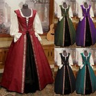 Renaissance Medieval Witch Fancy Dress Costume Gothic Victorian Long Dress Women